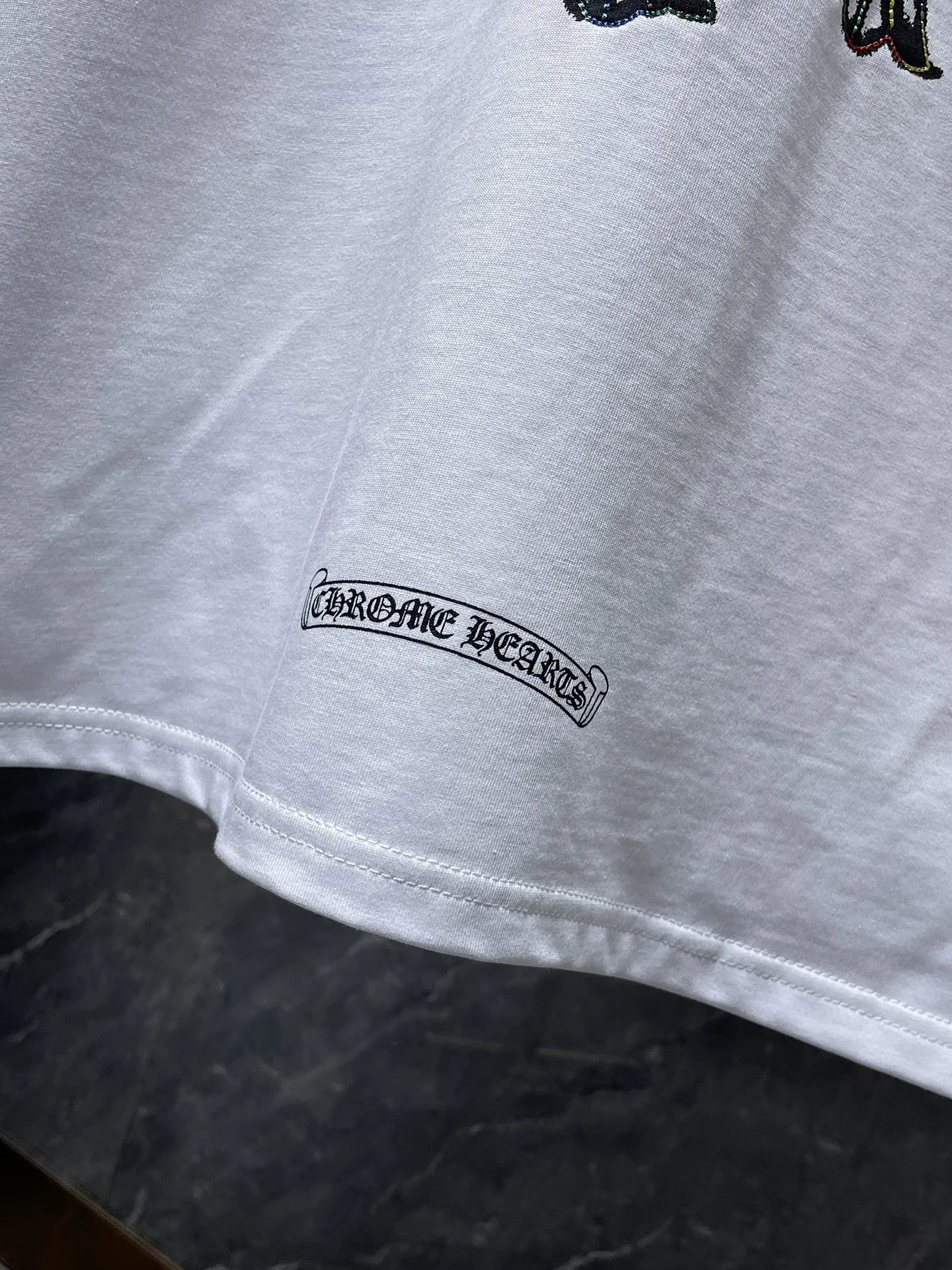 P150 new Chrome Hearts 25ss high version for summer! High-weight, environmentally friendly and high-quality top-quality fabric 275g~270g Crow overlapping color cross Sanskrit embroidered short sleeves. Counter synchronization. 1:1 replica version. Recommended colors: white, black